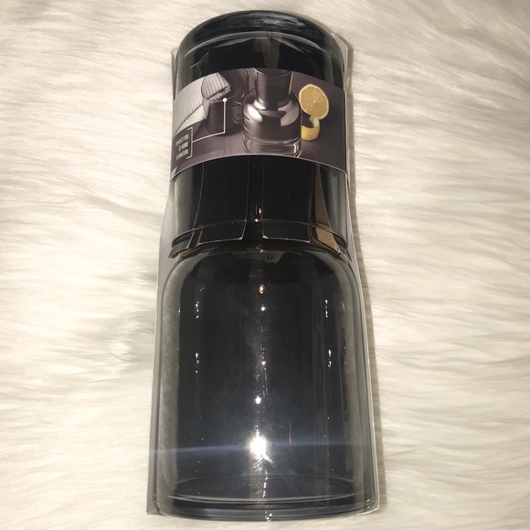 New Thyme & Table 2-Piece Bedside Glass Carafe in Smoke Finish - Picture 3 of 3